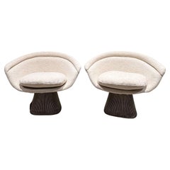 Warren Platner Knoll  Low Lounge Chair Pair Metal Frame Mid Century