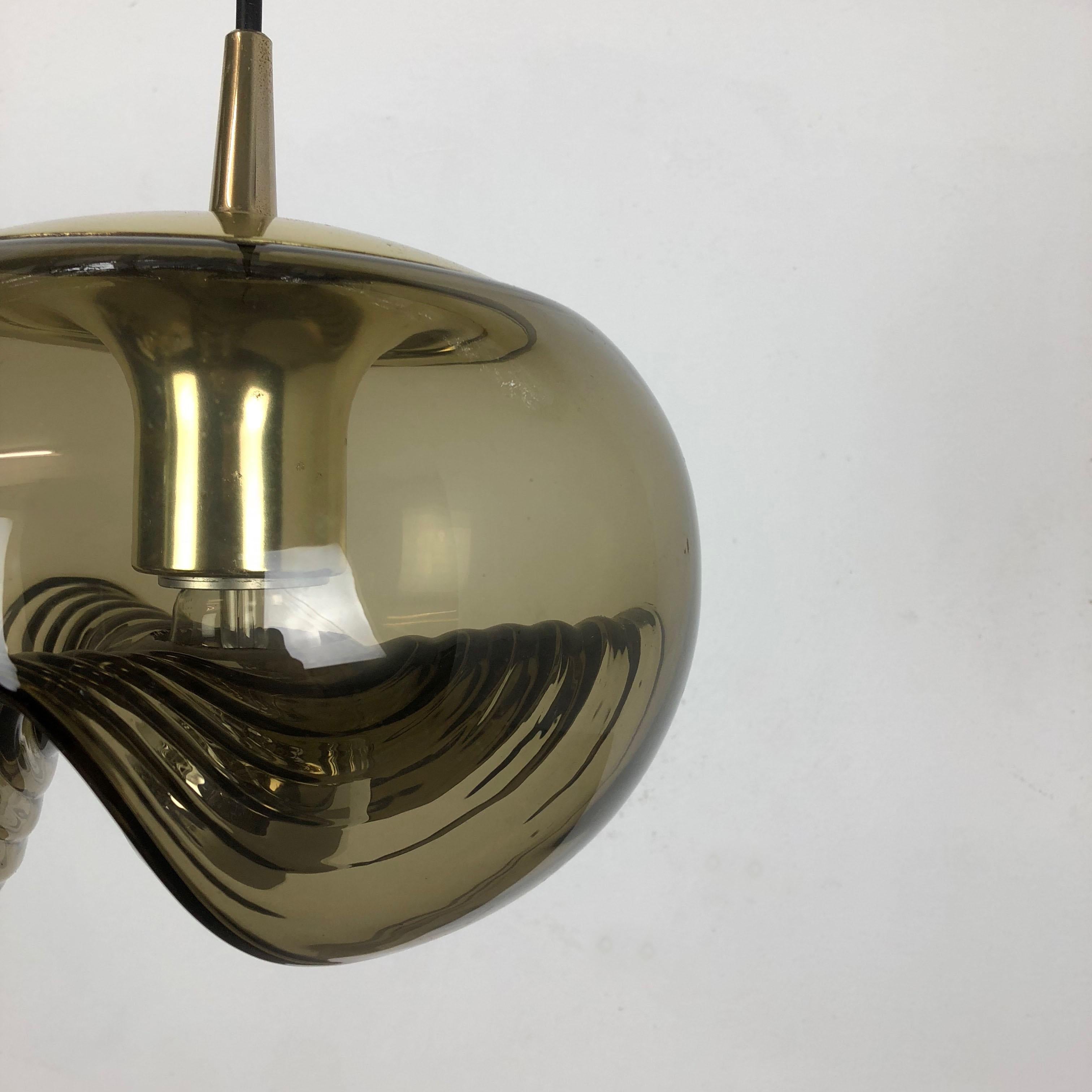 1970s Wave Hanging Light by Koch and Lowy for Peill and Putzler, Germany In Good Condition In Kirchlengern, DE