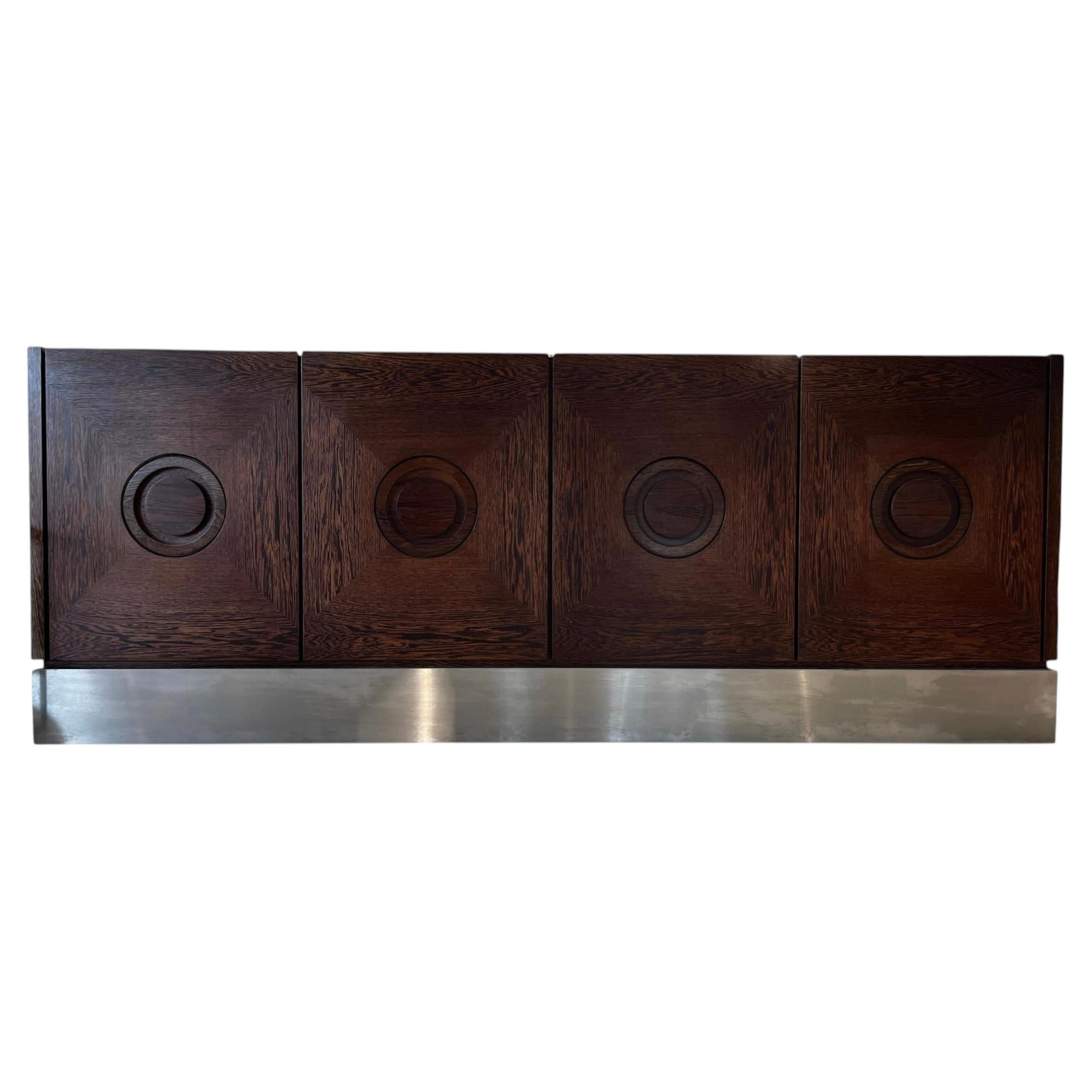 1970s Wenge Brutalist Credenza, Belgium
