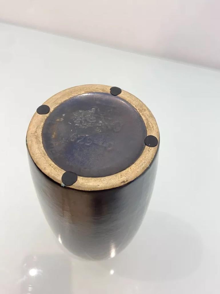 Jarrón de cerámica de reflejo metálico de Alemania Occidental de los años 70, firmado Alemán en venta