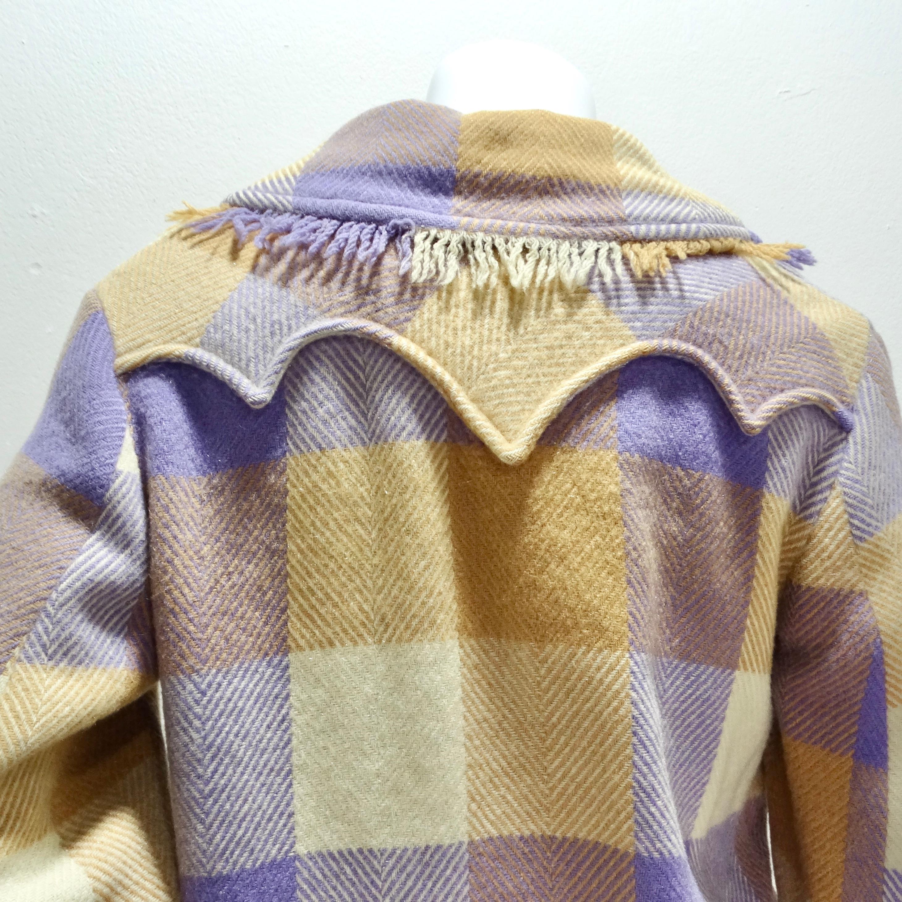 1970s Western Plaid Wool Blazer 2