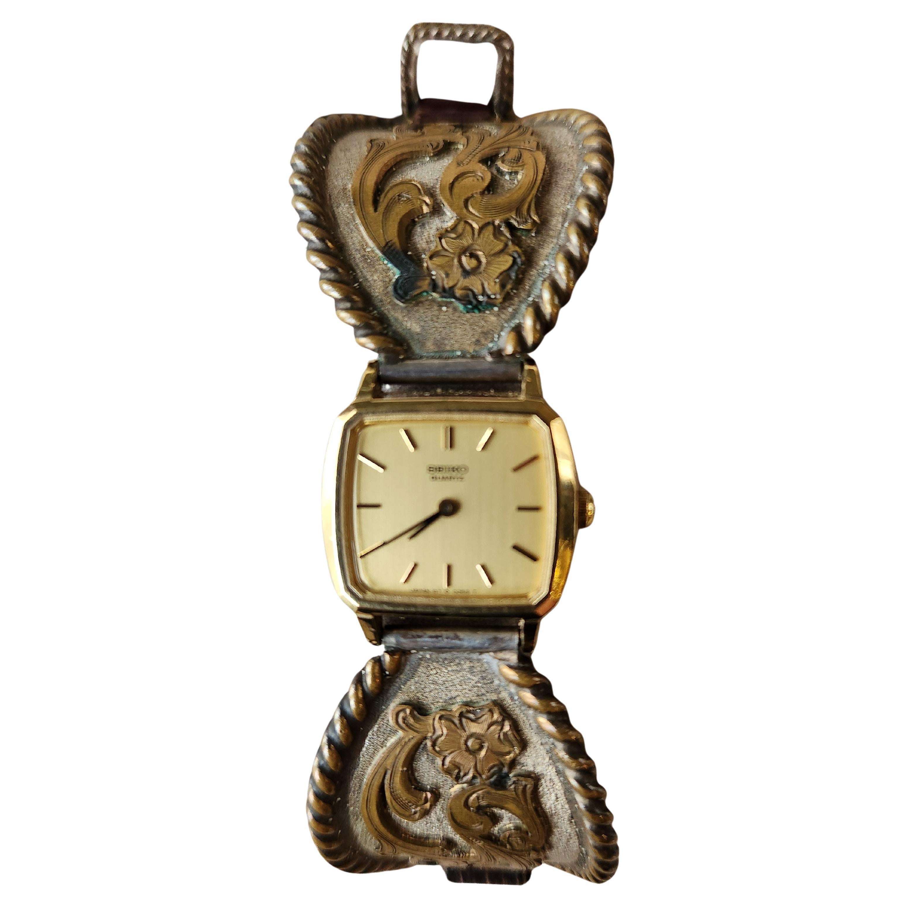 Reloj Western Vintage Correa de cuero de plata de ley