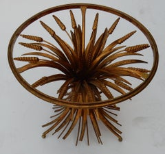 1970s Wheat Sheaf Table with Belt and Glass Tray in the Style of Coco Chanel
