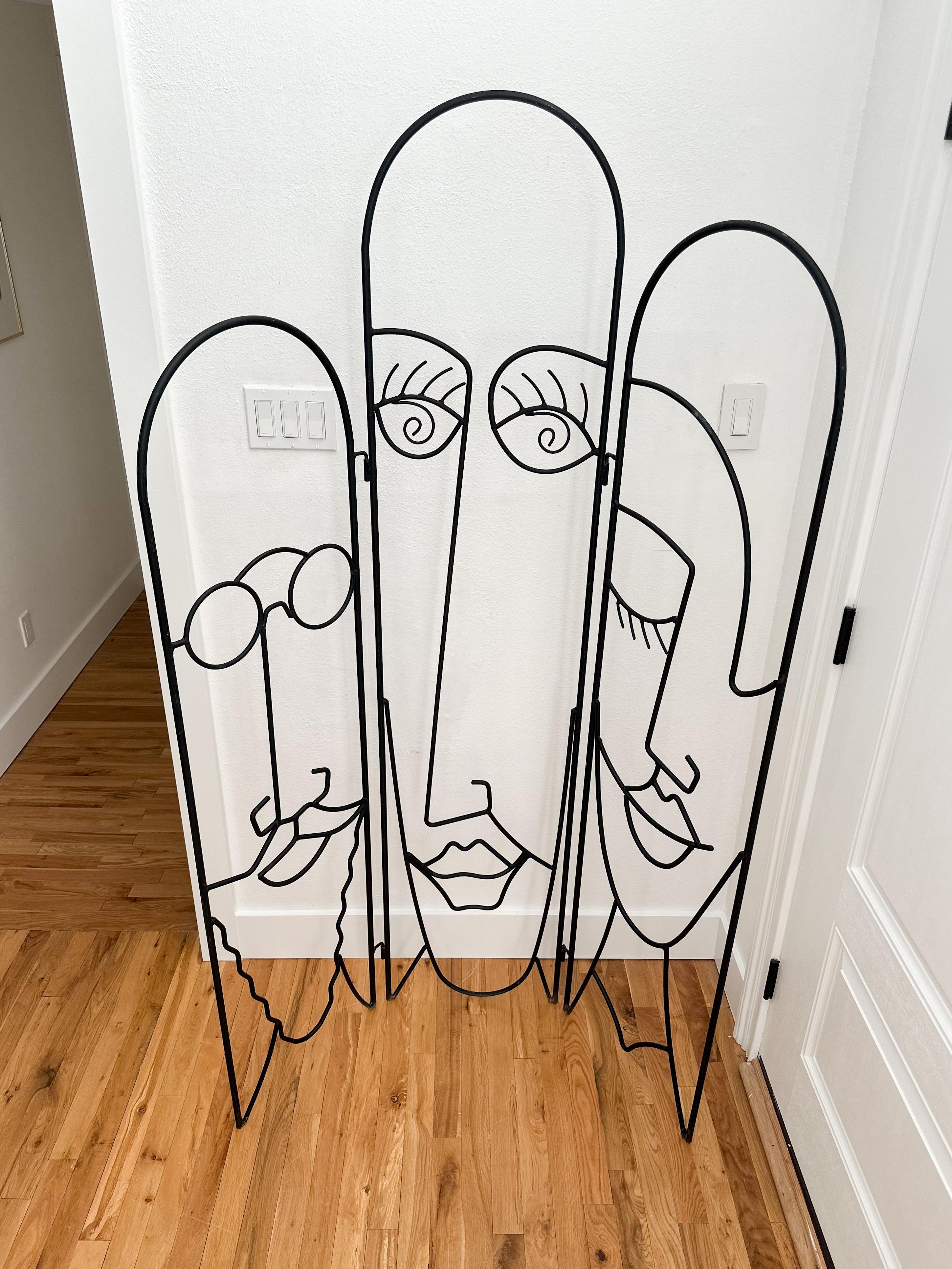 Late 20th Century 1970s Whimsical Sculptural Room Divider Screen in the Style of John Risley For Sale