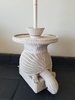 1970s Wicker Floor Lamp Turtle after Mario Lopez Torres