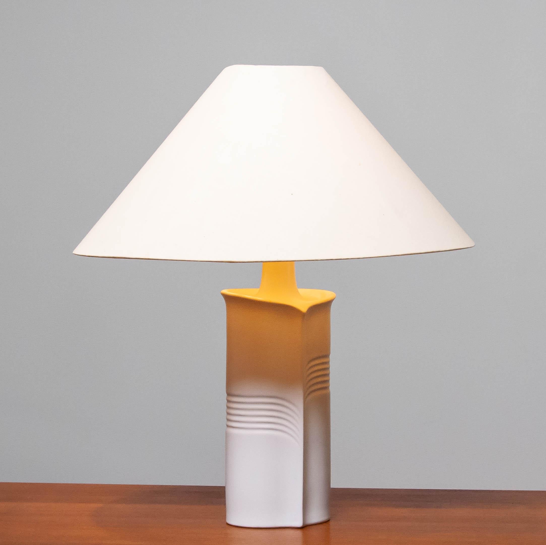 1970's  White Ceramic Table Lamp by Søholm Stentøj , Denmark For Sale 4