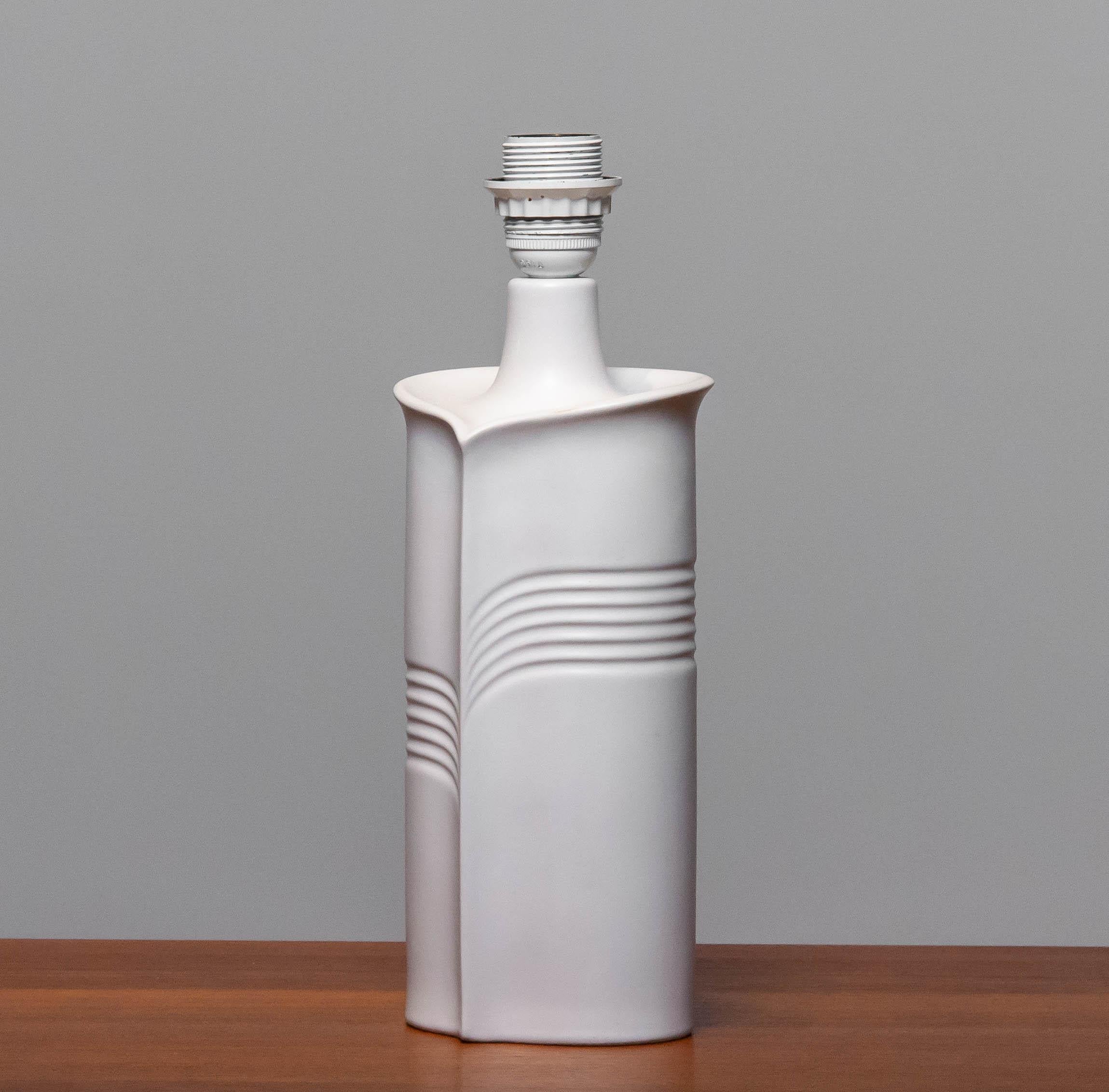 Hollywood Regency 1970's  White Ceramic Table Lamp by Søholm Stentøj , Denmark For Sale