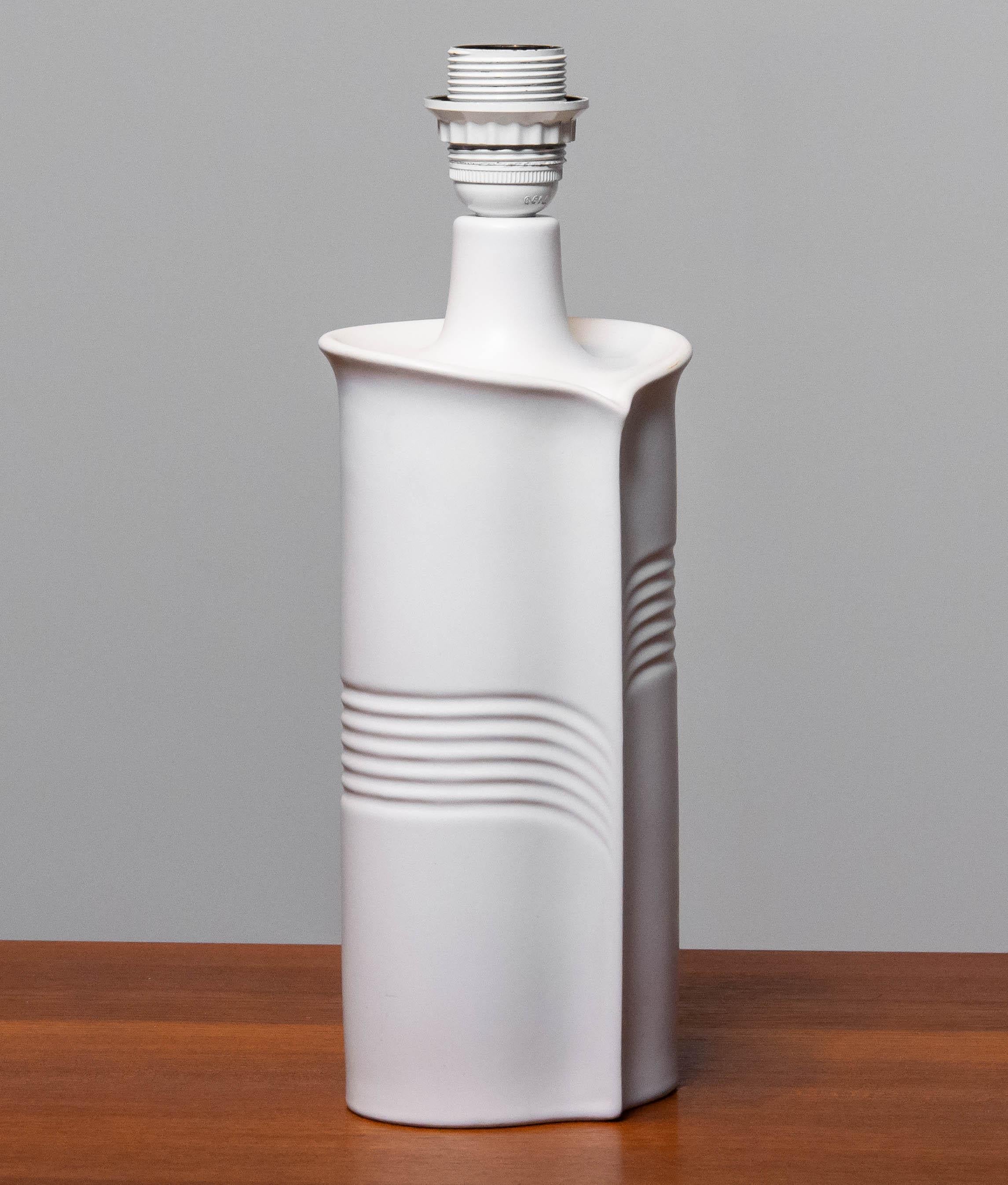 Late 20th Century 1970's  White Ceramic Table Lamp by Søholm Stentøj , Denmark For Sale