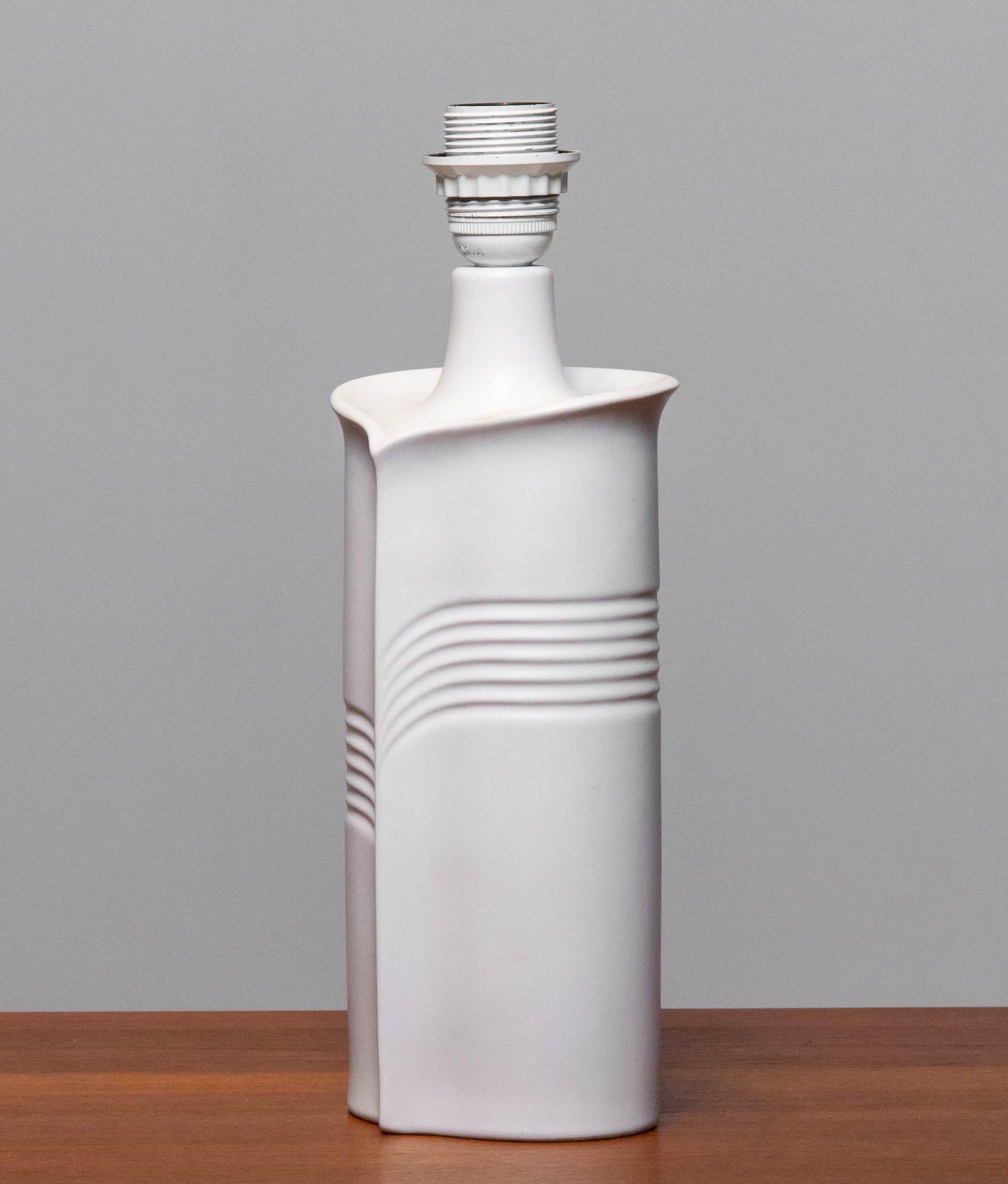 1970's  White Ceramic Table Lamp by Søholm Stentøj , Denmark For Sale 1