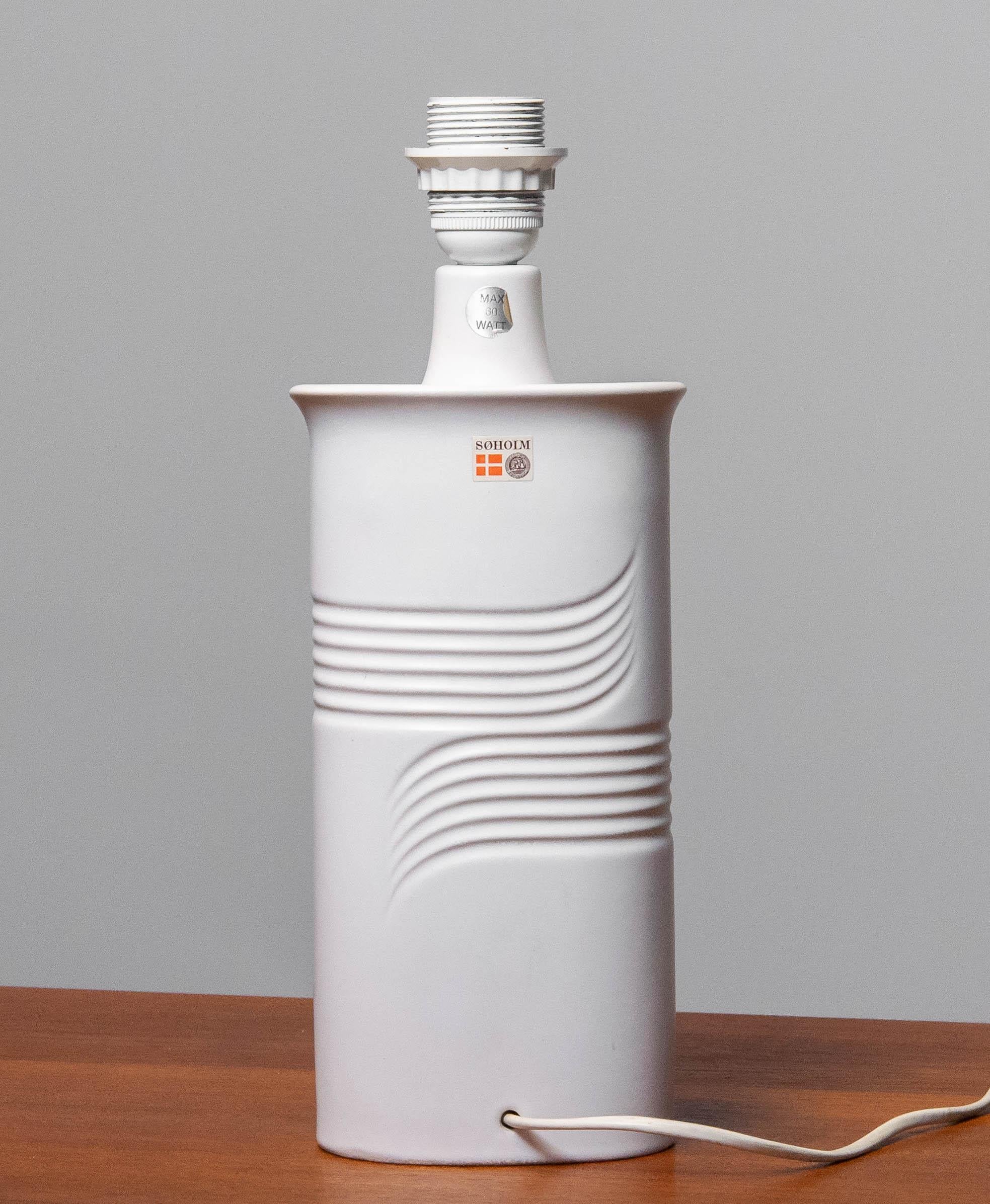 1970's  White Ceramic Table Lamp by Søholm Stentøj , Denmark For Sale 2