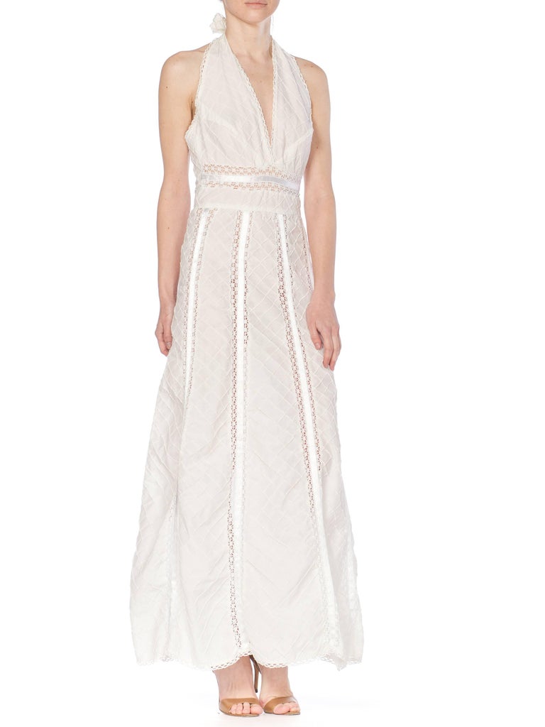 1970s White Cotton Lace Halter Dress at 1stDibs 1970s halter dress