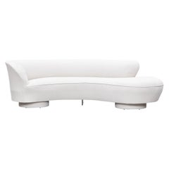 Used 1970s White Fabric, New Upholstery Sofa by Vladimir Kagan