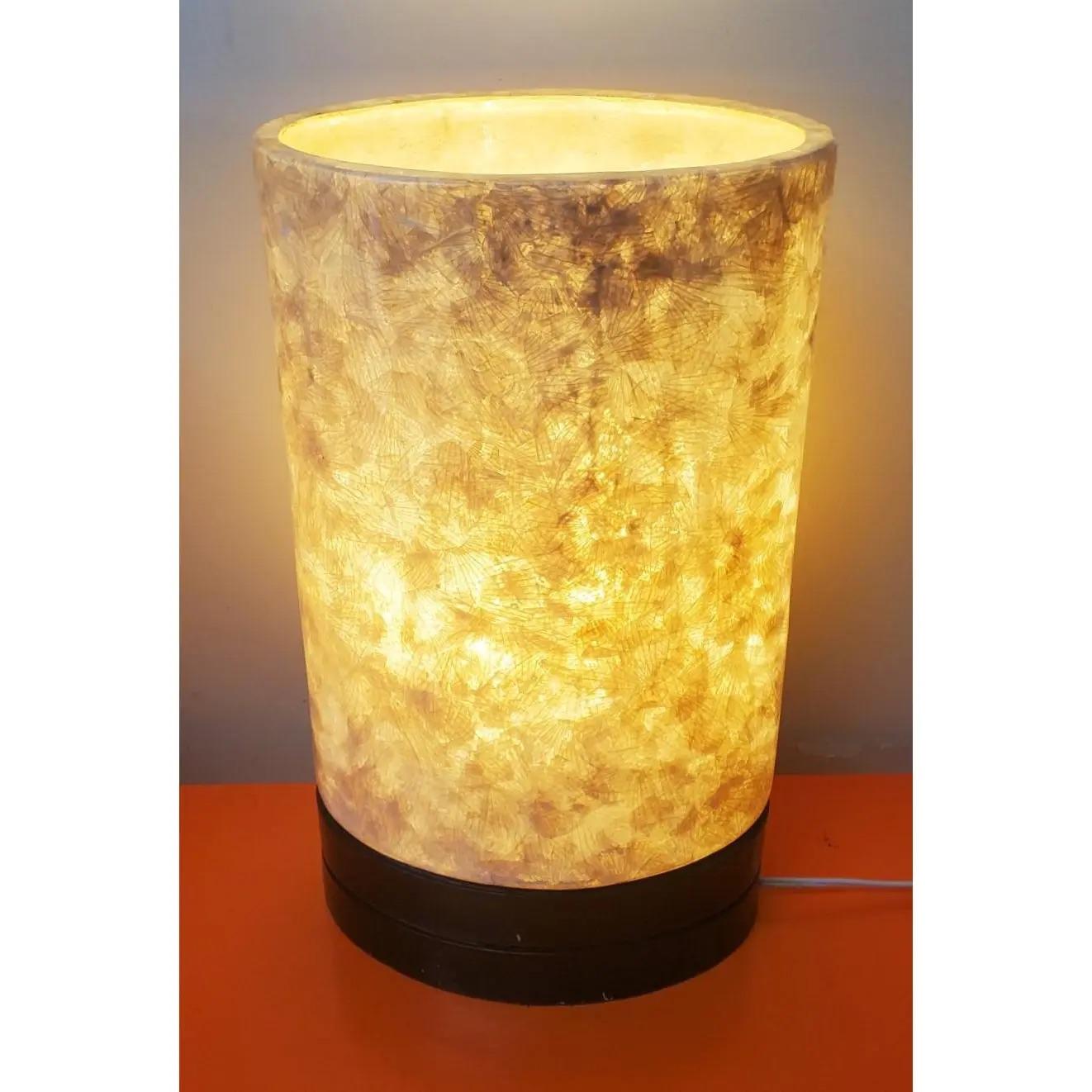 20ième siècle Paire de lampes de table en fibre de verre blanche des années 1970 en vente