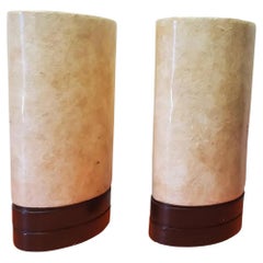 Paire de lampes de table en fibre de verre blanche des années 1970