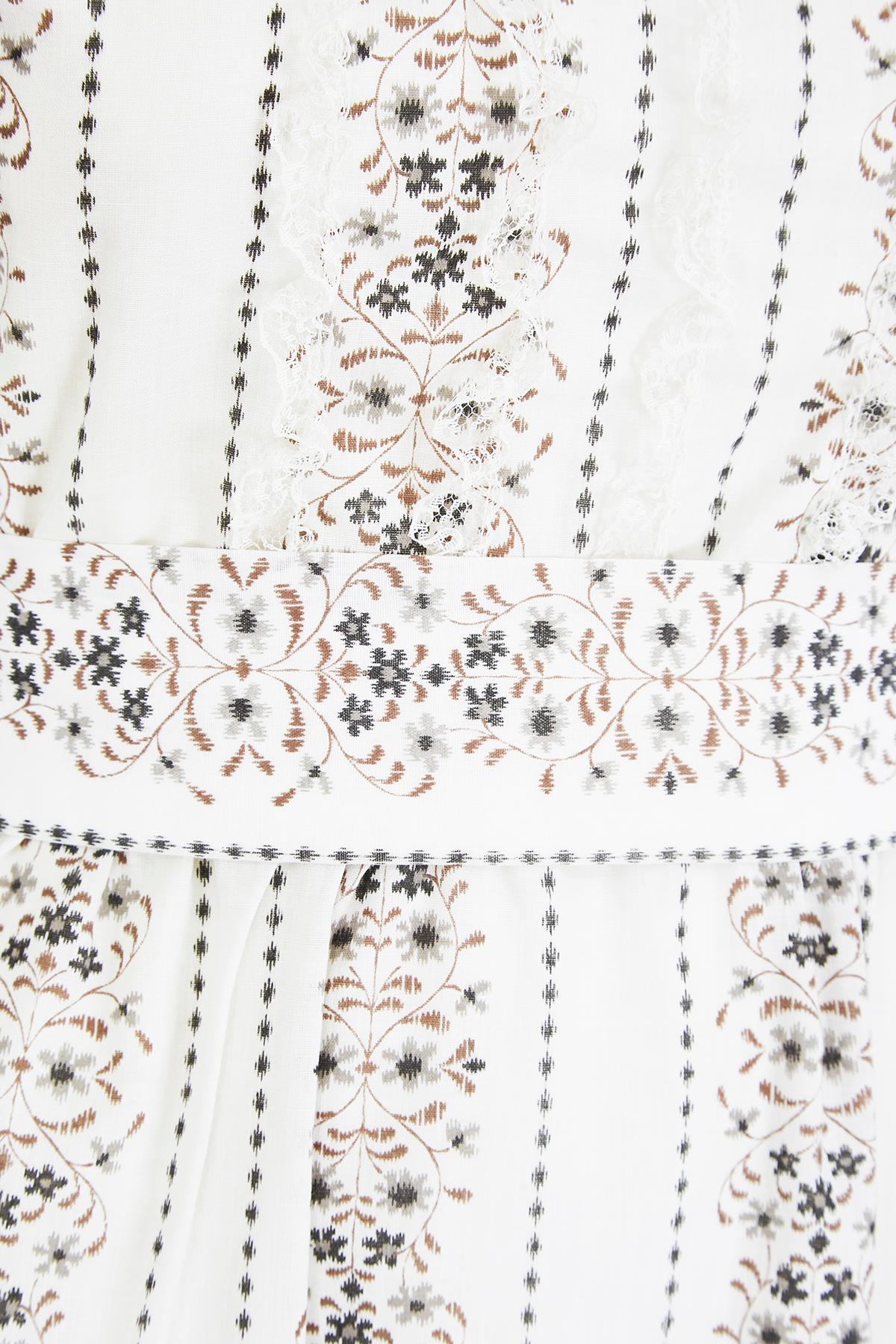 Women's 1970s White Floral Lace and Cotton Maxi Dress For Sale