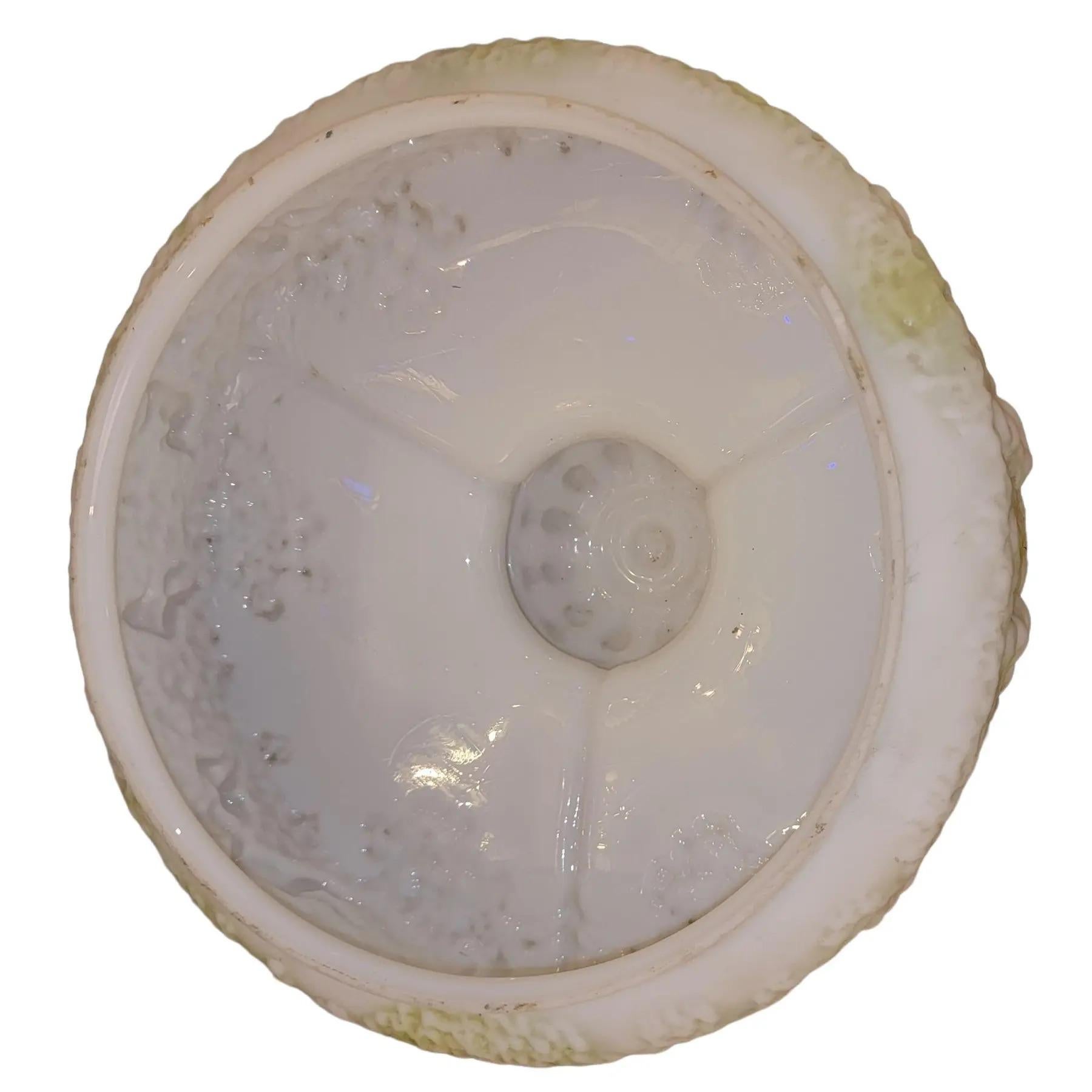 Weißglas-Deckenleuchte  Lampenschirm mit Putten und grüner Farbe