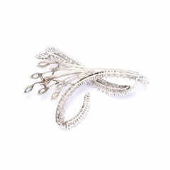 1970s White Gold and Marquise Diamonds brooch bouquet of flowers