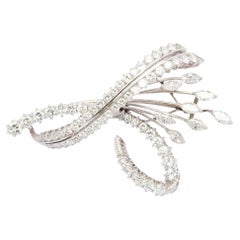 1970s White Gold and Marquise Diamonds brooch bouquet of flowers