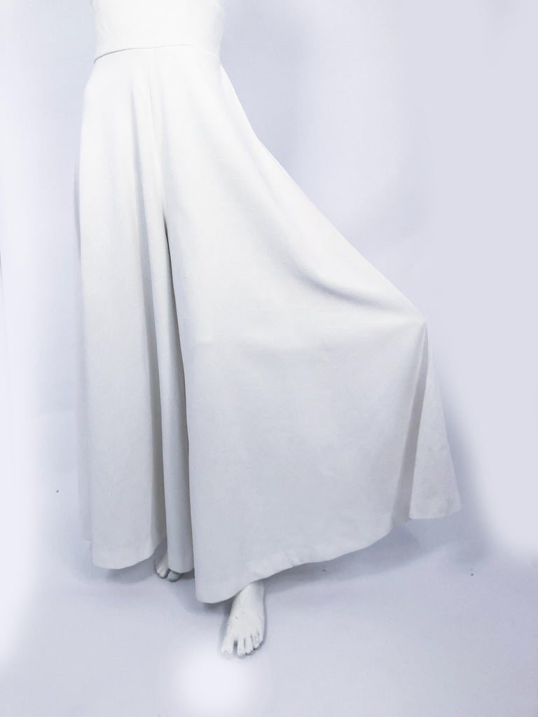 1970s White Jumpsuit With Bell-Bottom Pants at 1stDibs