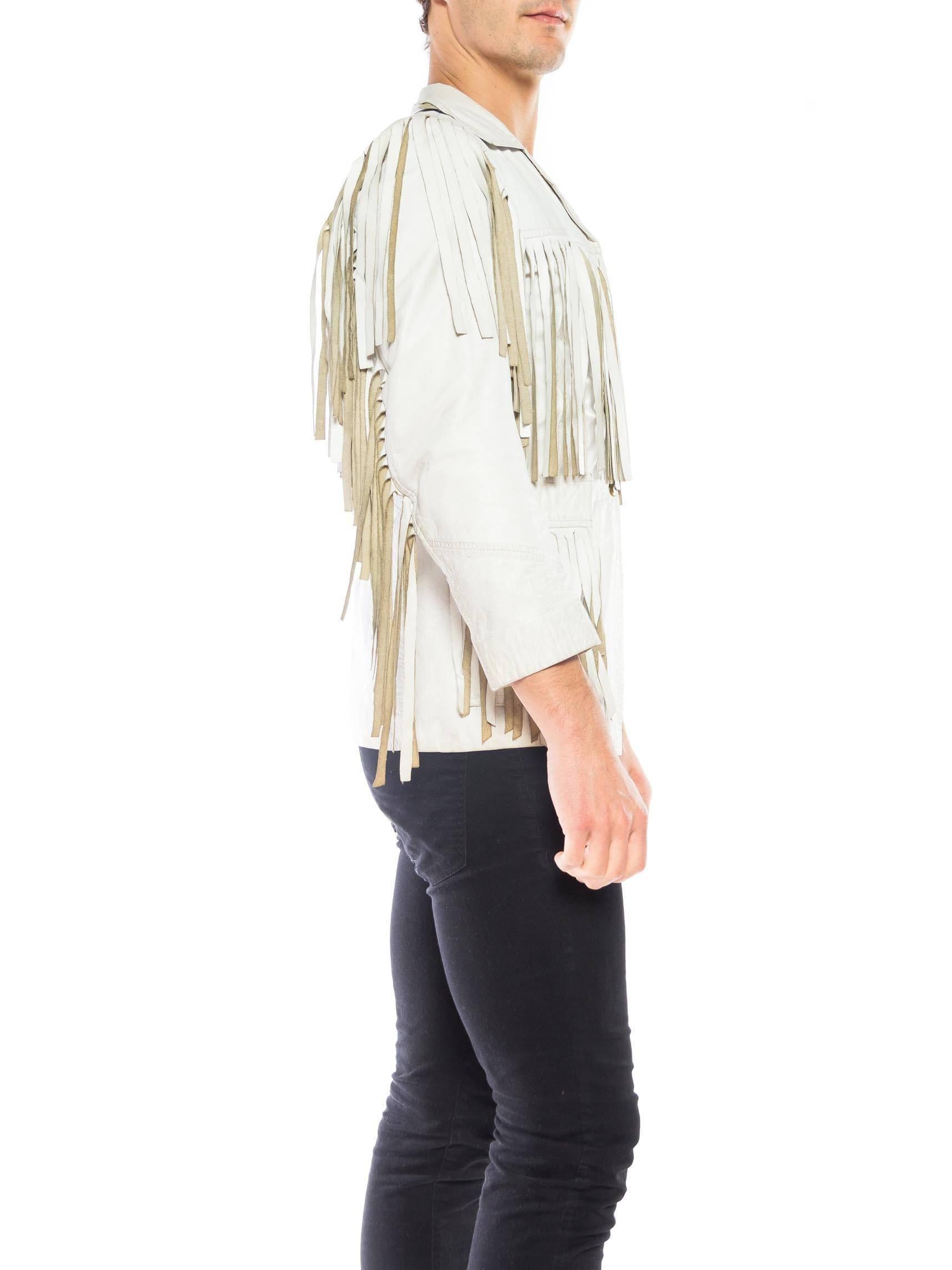 white fringed leather jacket