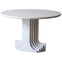1970s White Marble Samo Table by Carlo Scapara