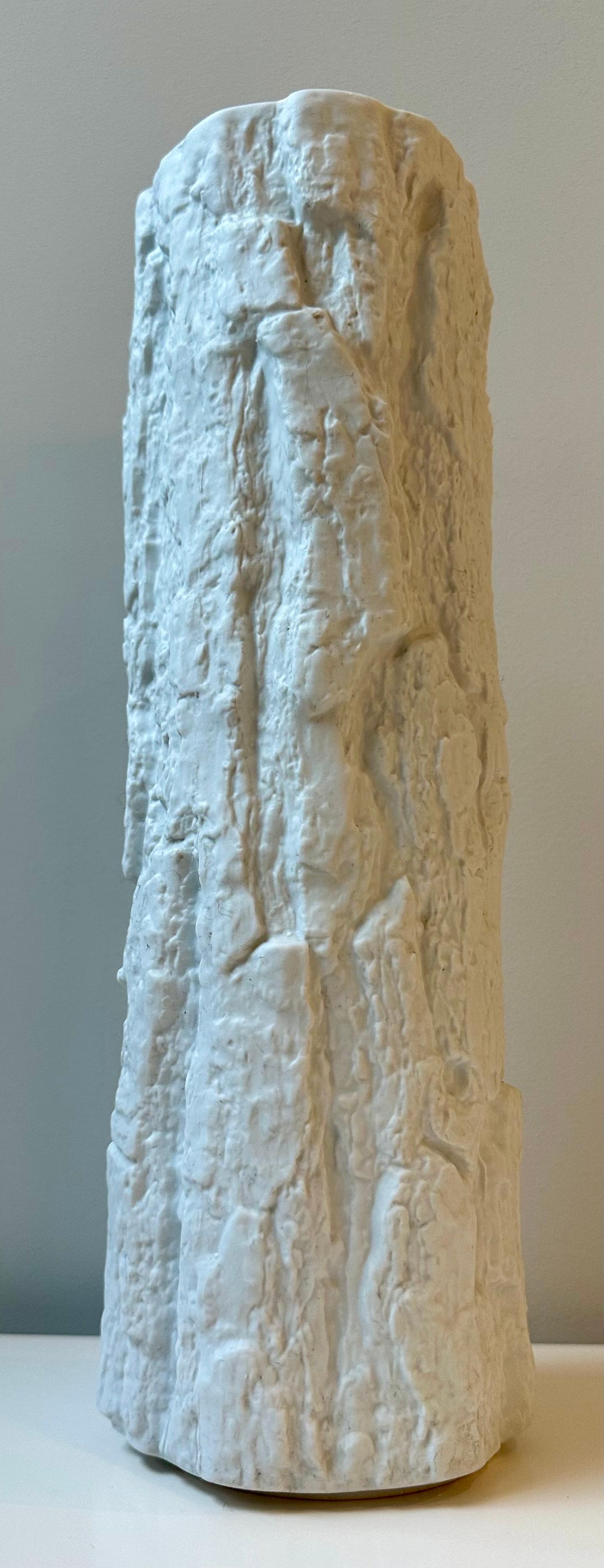 1970s White Matt Bisque Tree-Bark 