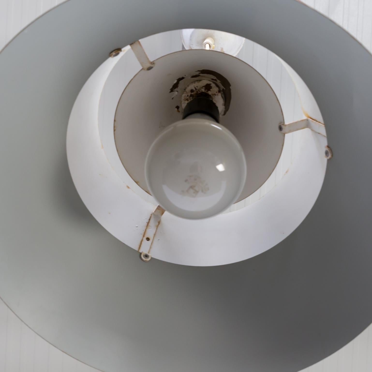 20th Century 1970s White Metal Hanging Lamp