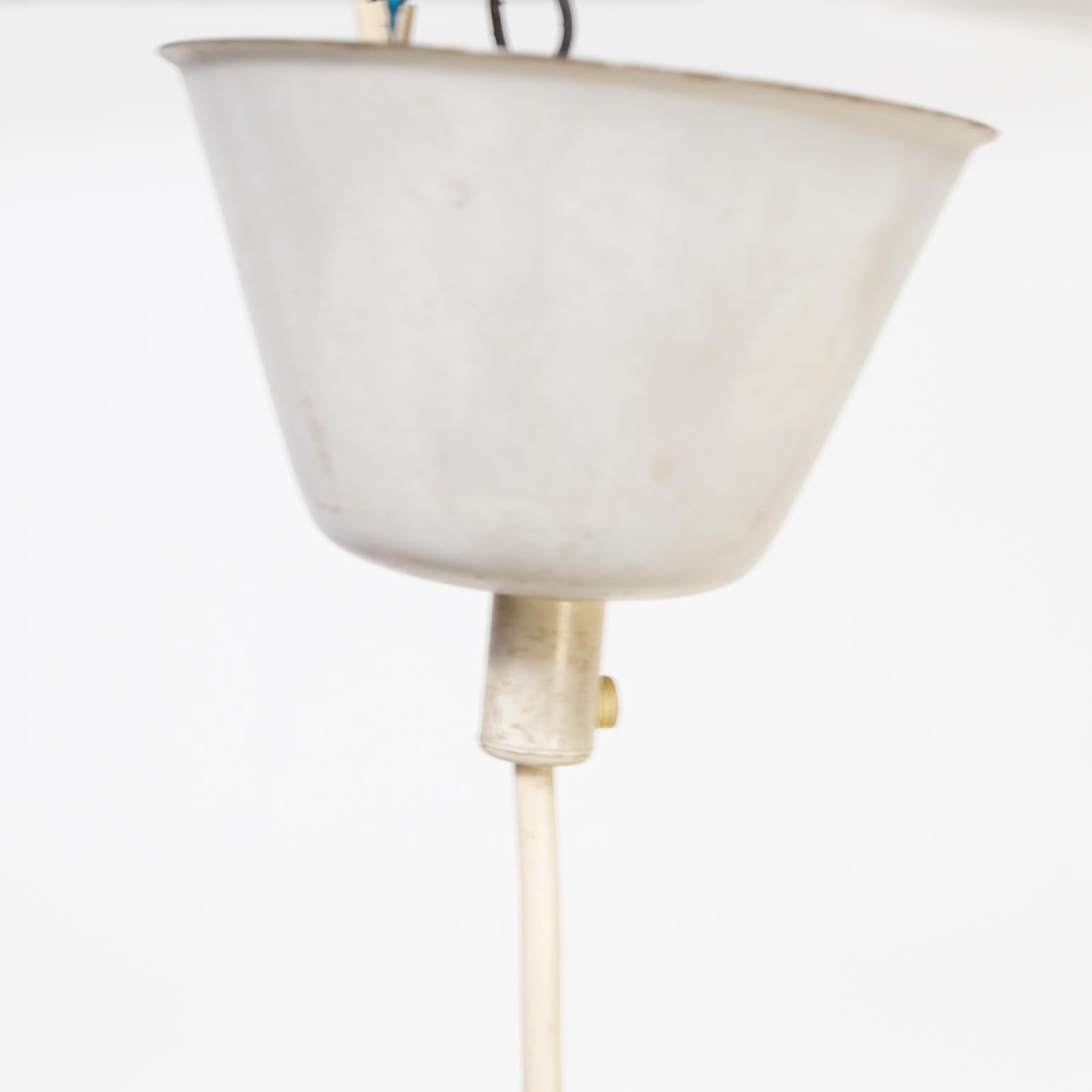 1970s White Metal Hanging Lamp 3