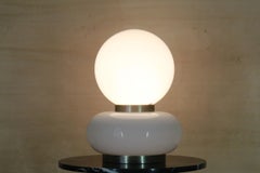1970s White Murano Italian Table Lamp, Carlo Nason Designer for Mazzega Ltd