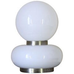 1970s White Murano Italian Table Lamp, Carlo Nason Designer for Mazzega Ltd