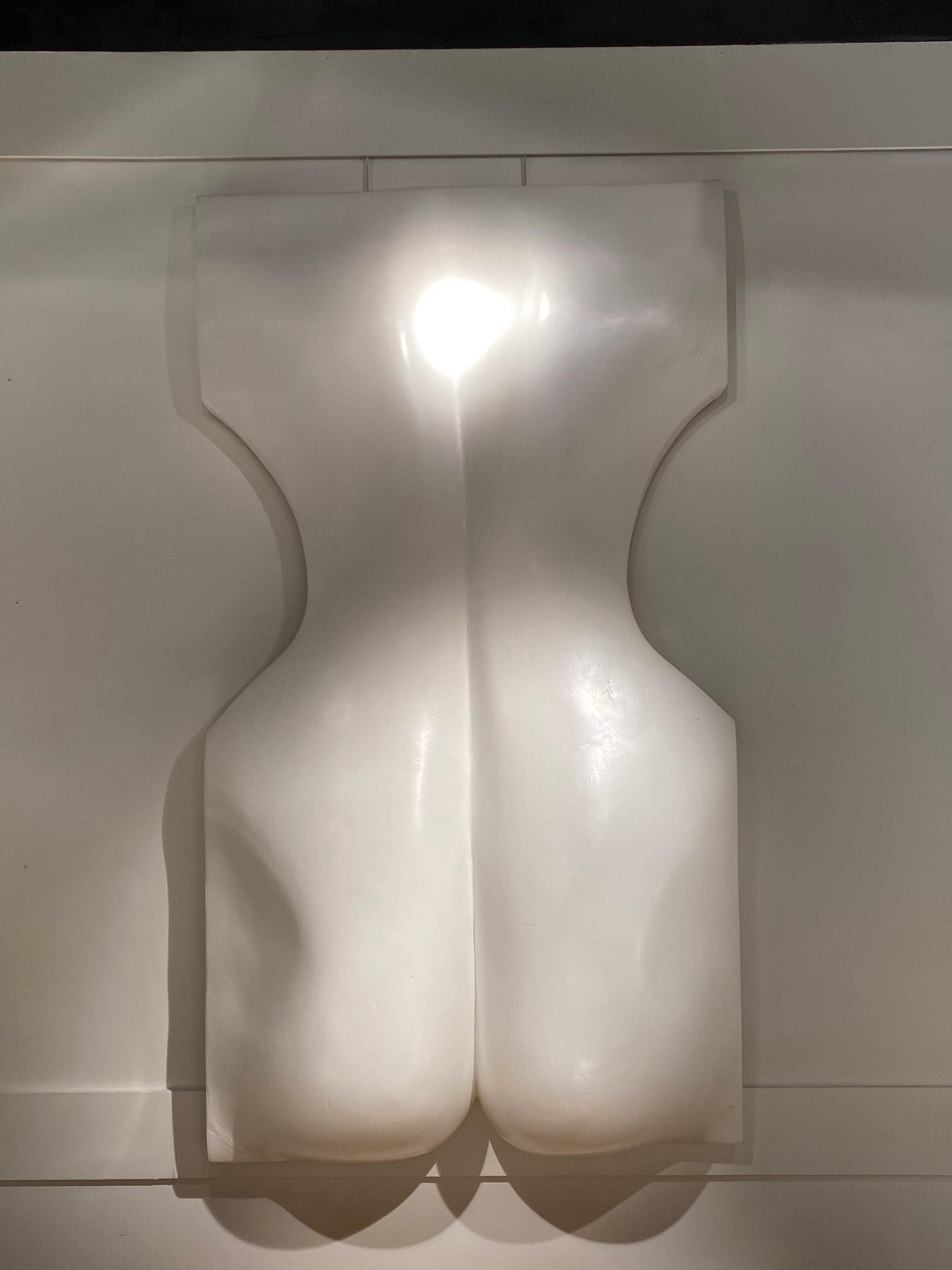 French 1970s White Resin Womans Back Sculpture by Luiza Miller