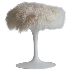 Vintage 1970s, White Saarinen Tulip Stool by Knoll