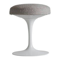 Vintage 1970s, White Saarinen Tulip Stools by Knoll Pair