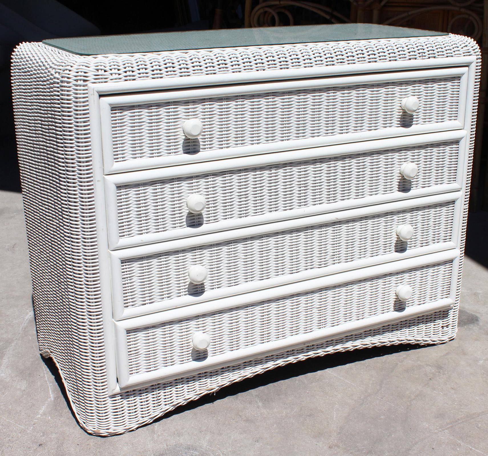 white wicker chest of drawers for sale