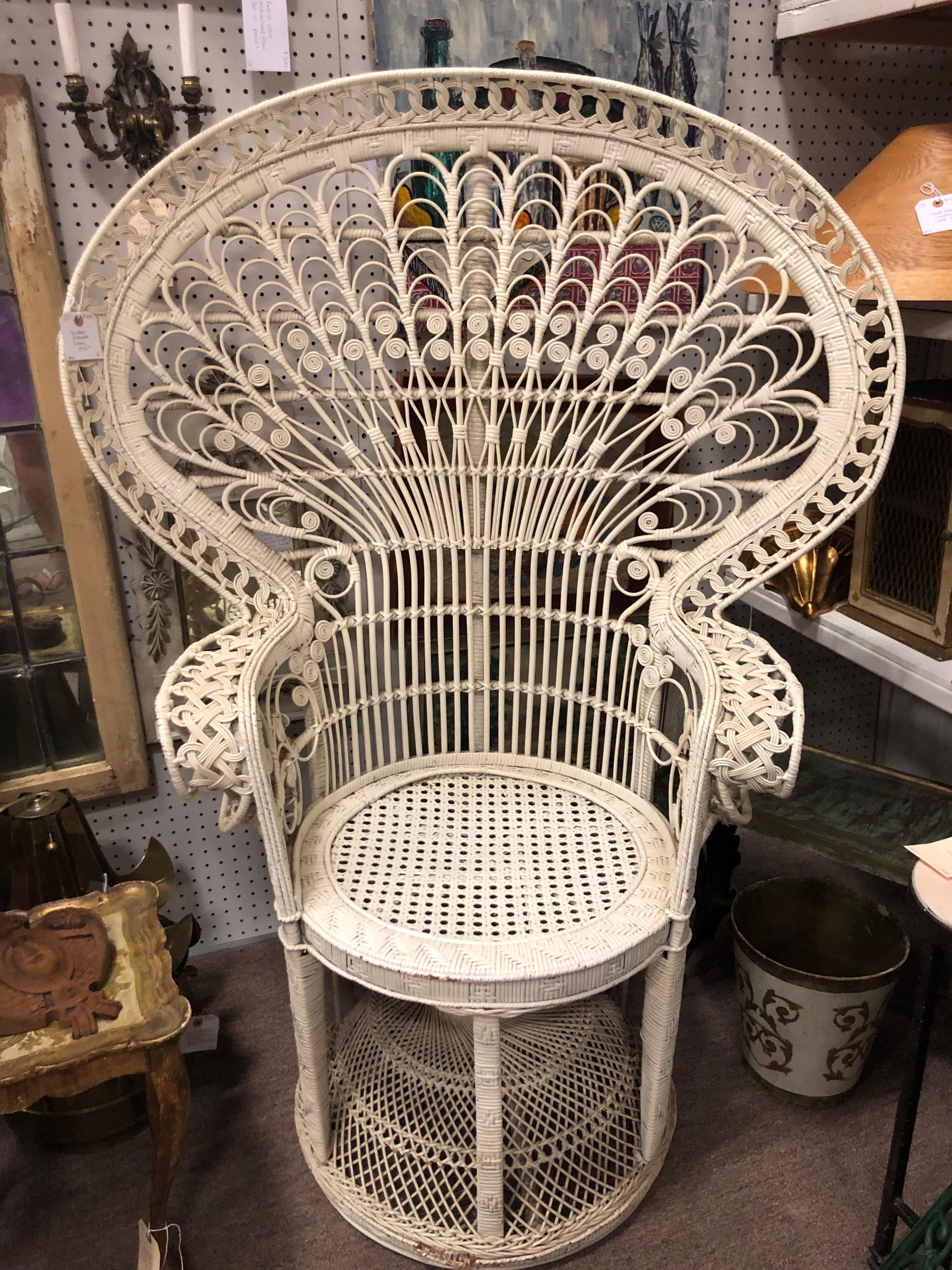 wicker throne chair