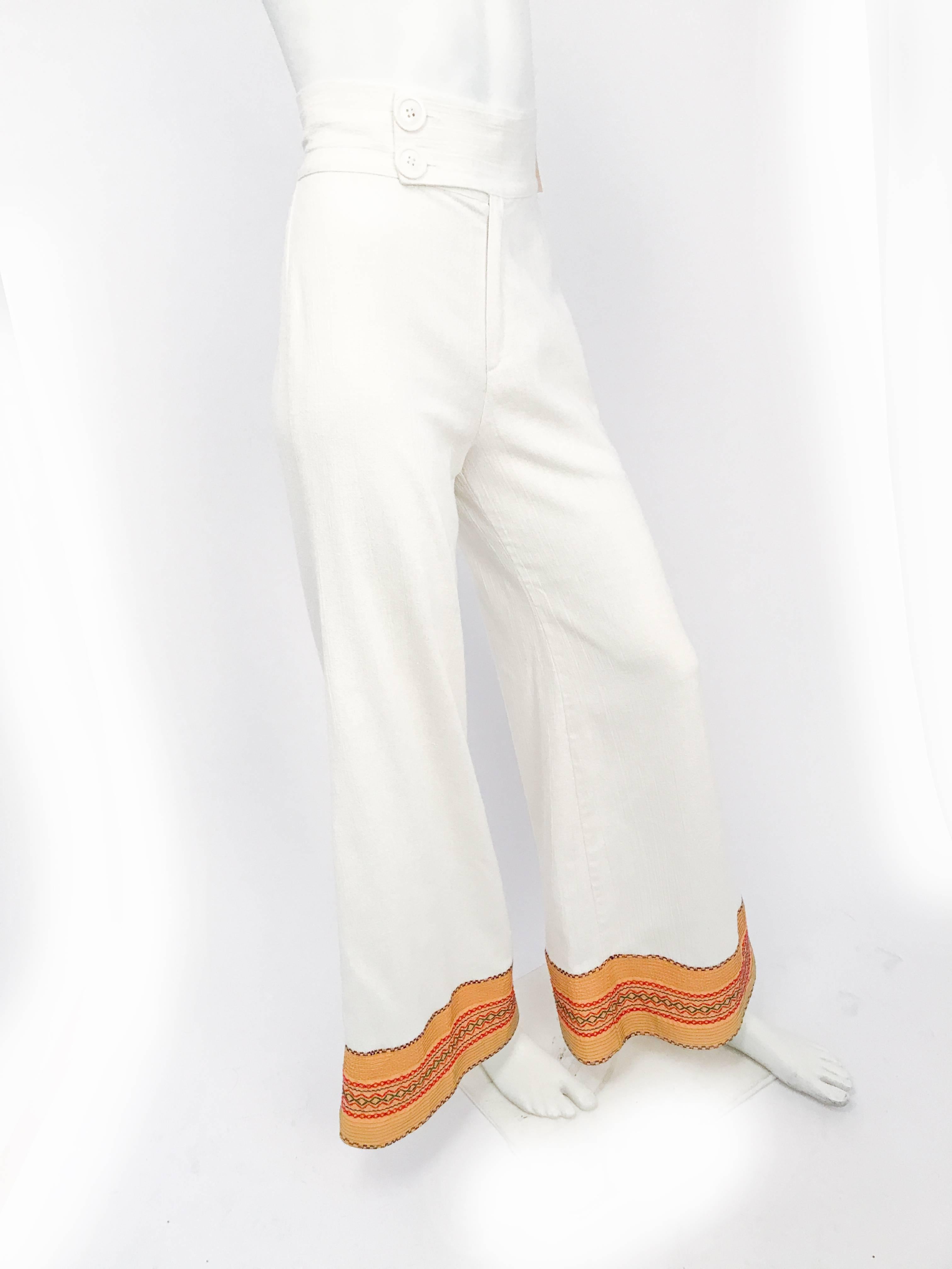 white embellished pants