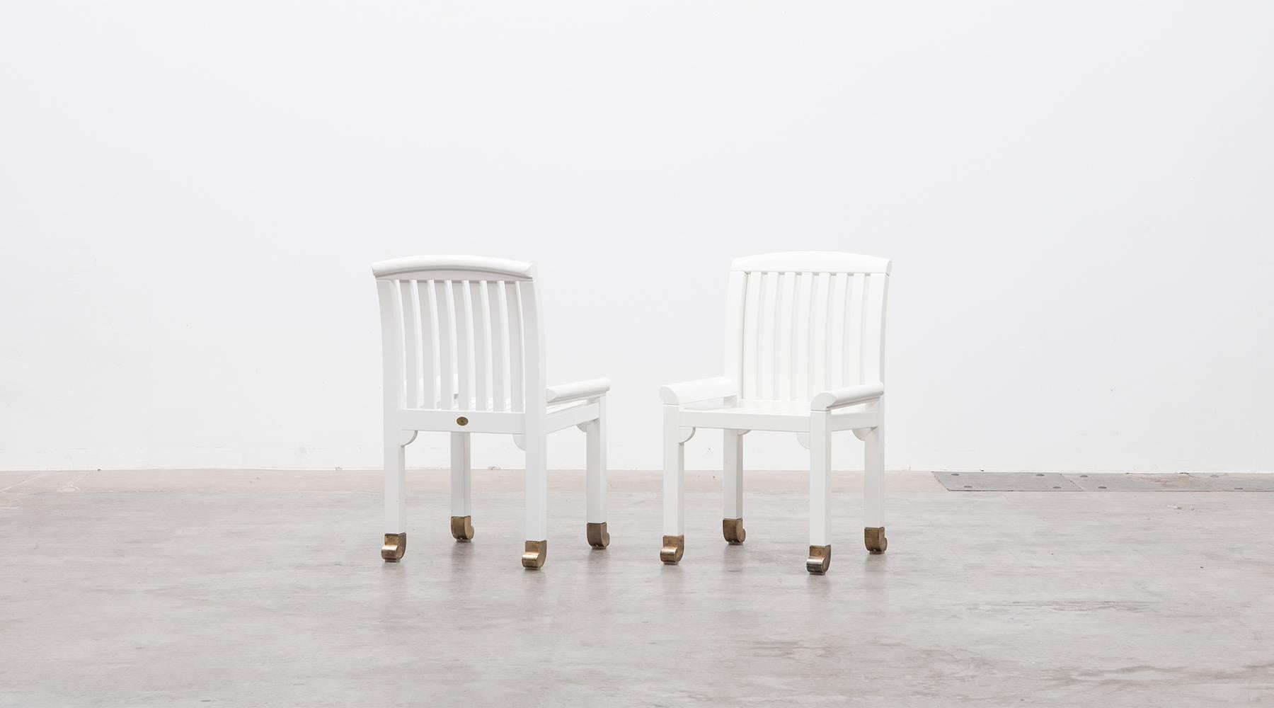 Swedish 1970s White Set of Six Garden Chairs by Kerstin Holmquist