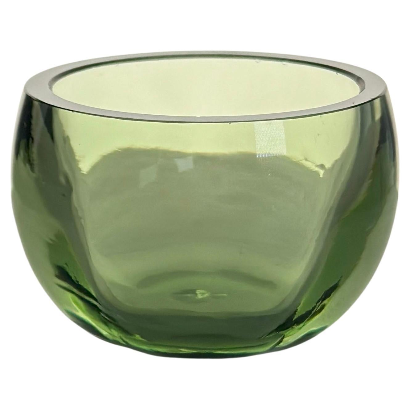 Portavelas votivo de cristal verde mar Whitefriars Model:9394, 1954