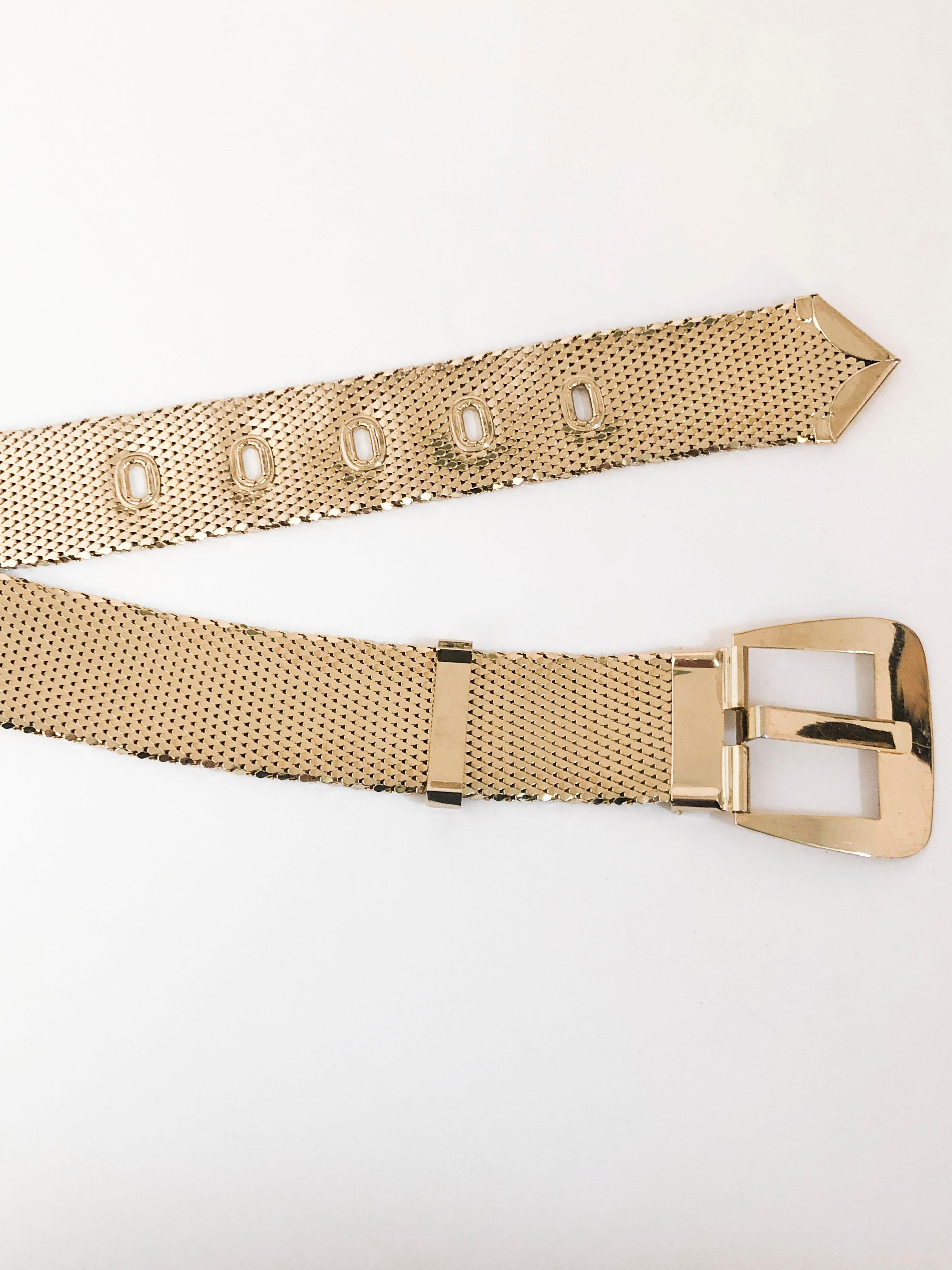 1970s Whiting & Davis Brass Metal Belt In Good Condition In San Francisco, CA