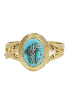 1970s Whiting & Davis Egyptian Revival Isis Cameo Parure