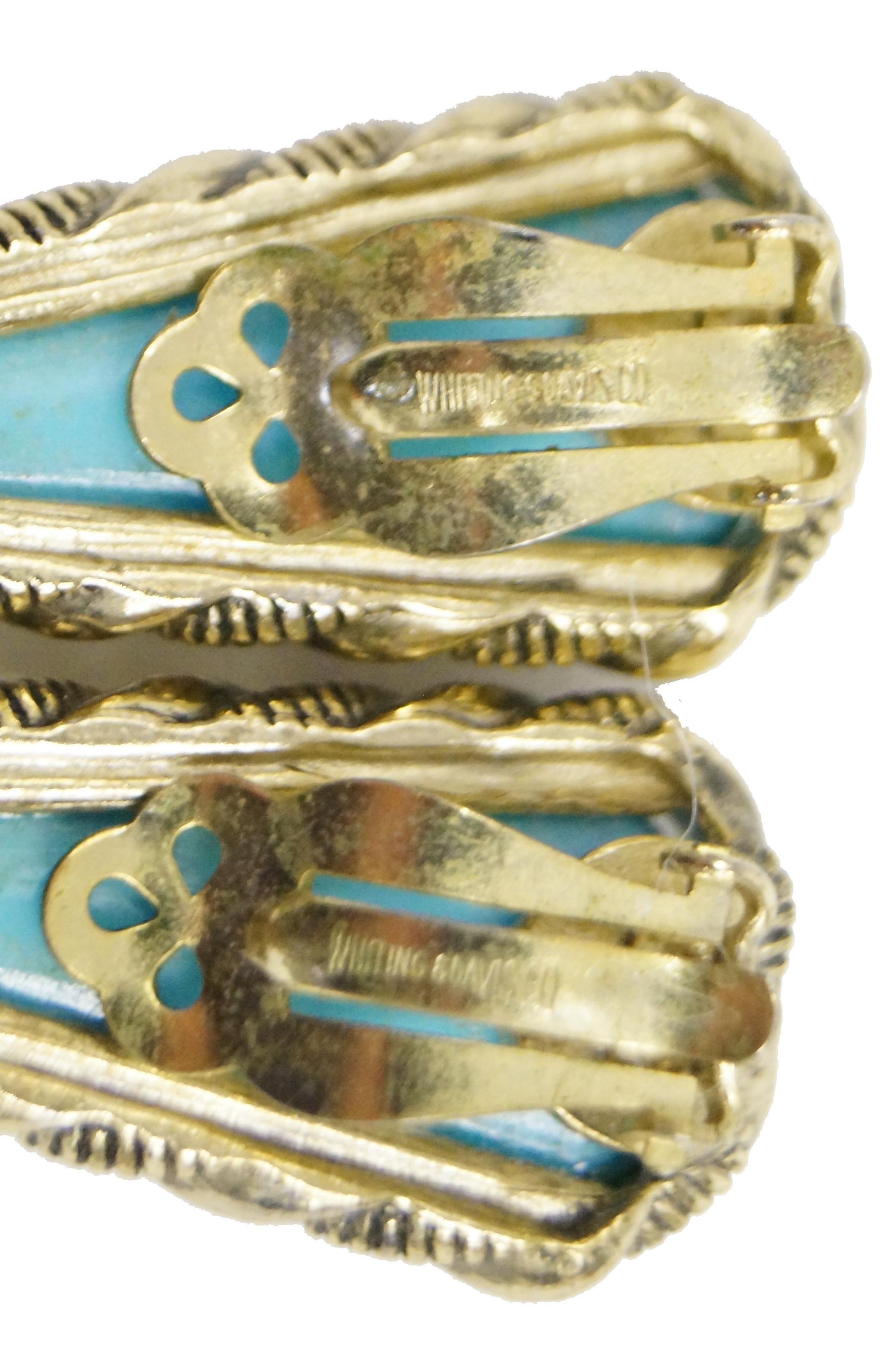 1970s Whiting & Davis Egyptian Revival Pharaoh Bracelet and Earrings For Sale 6