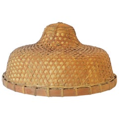 chapeau de canne en osier des années 1970