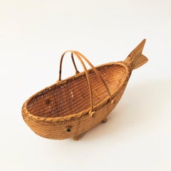 1970s Wicker Fish Basket
