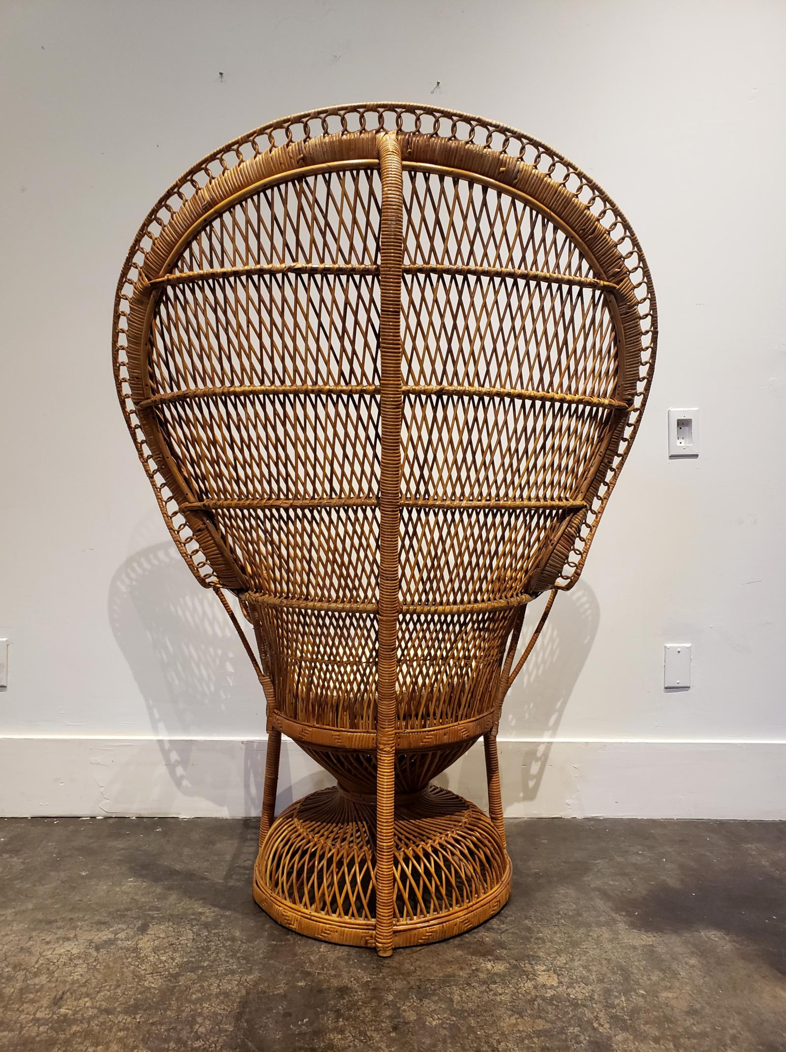 wicker throne chair