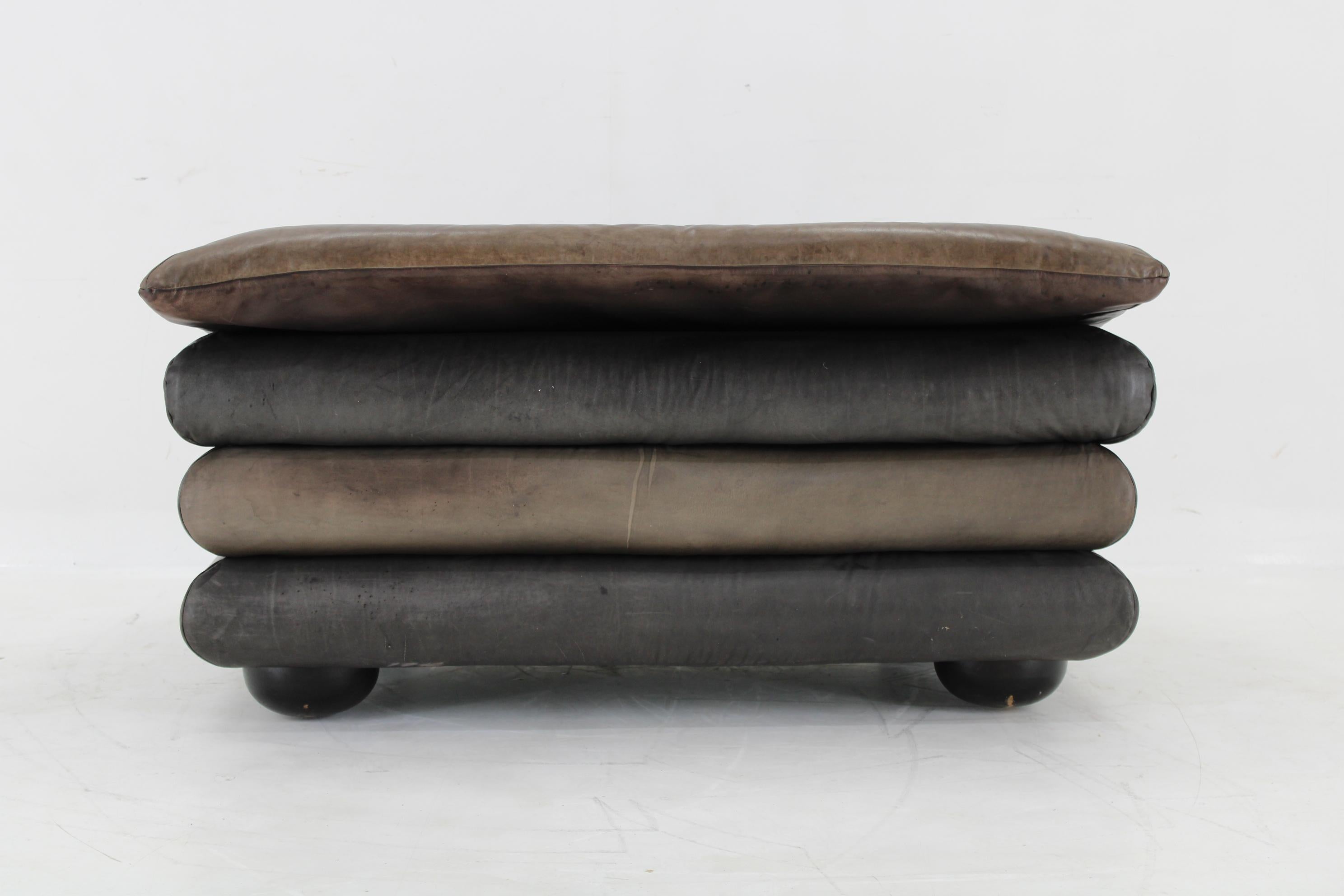 Sillón ajustable Wiener Werkstätte Brutalista Letaher de los años 70 Cuero en venta