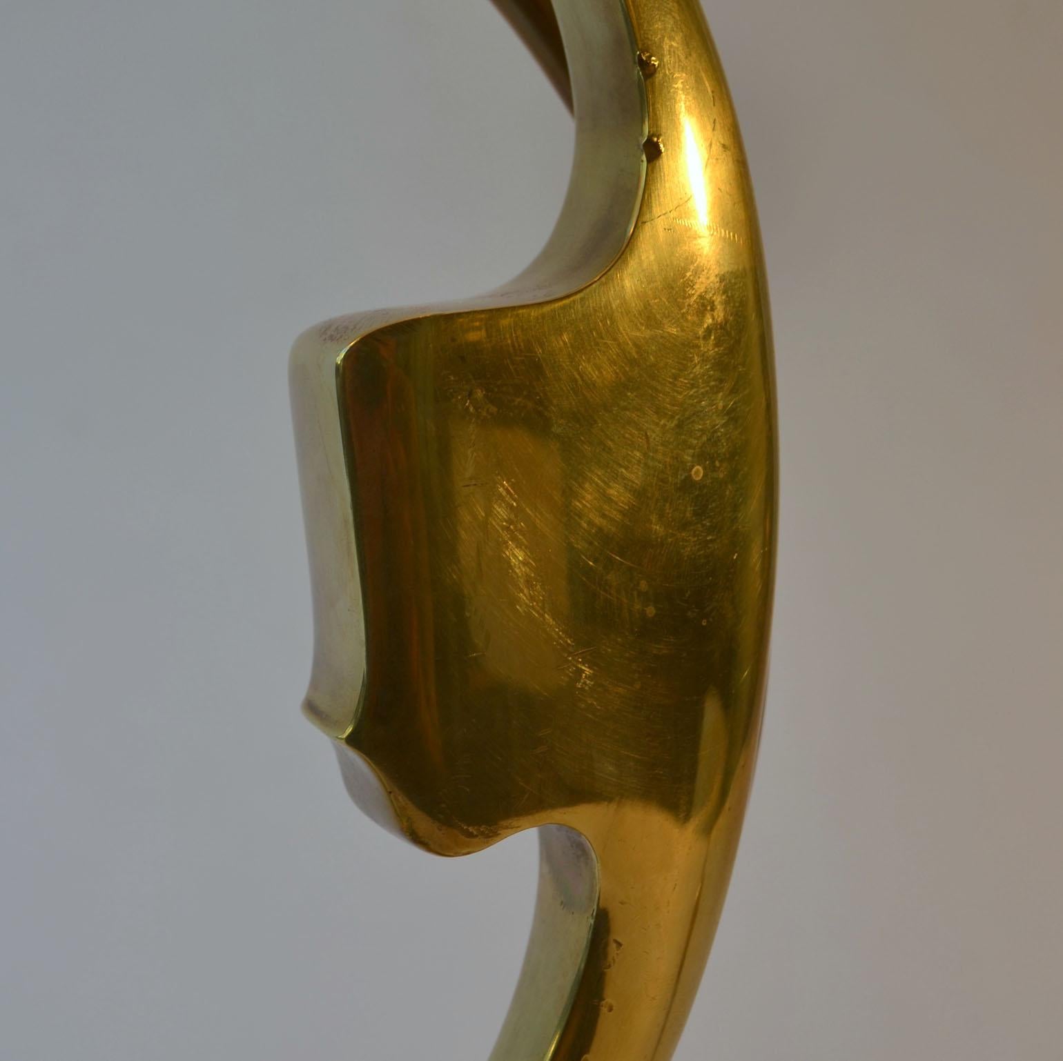 European Bronze Table Lamp with Silhouette Faces by Willy Daro , Belgium