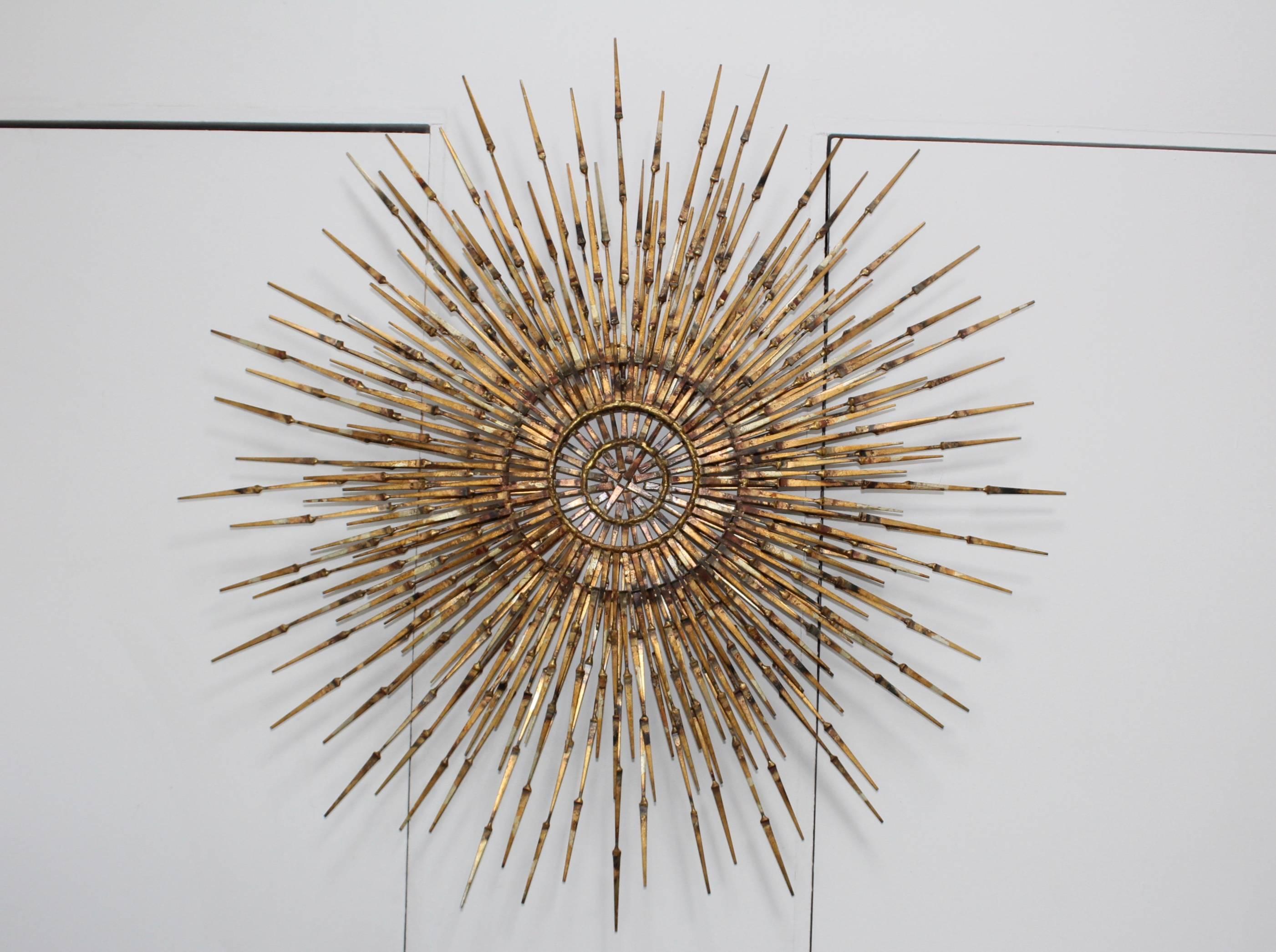 Mid-Century Modern 1970s William Bowie Sunburst Wall Sculpture