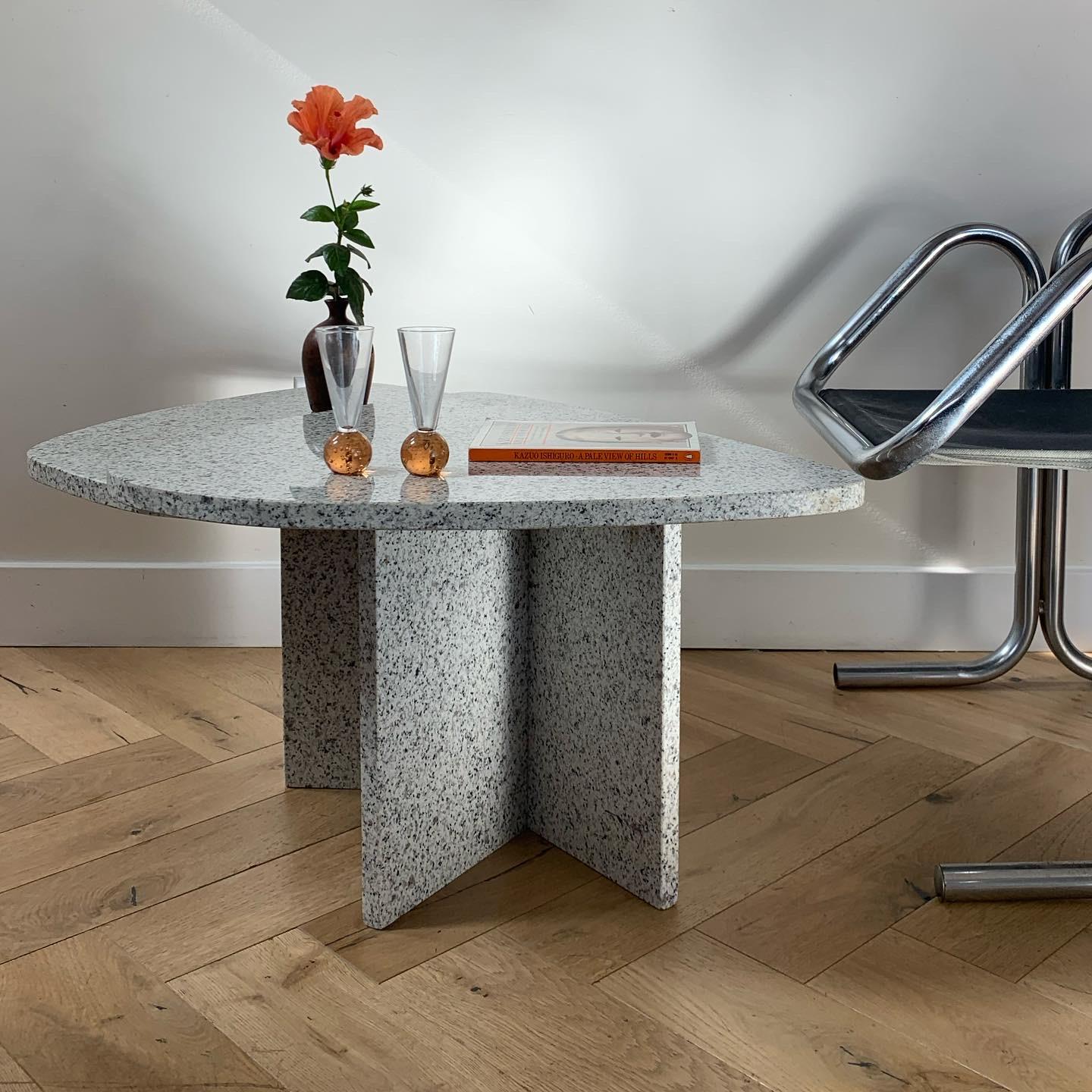 Willy Ballez Signed Granite Side Table, circa 1976 3