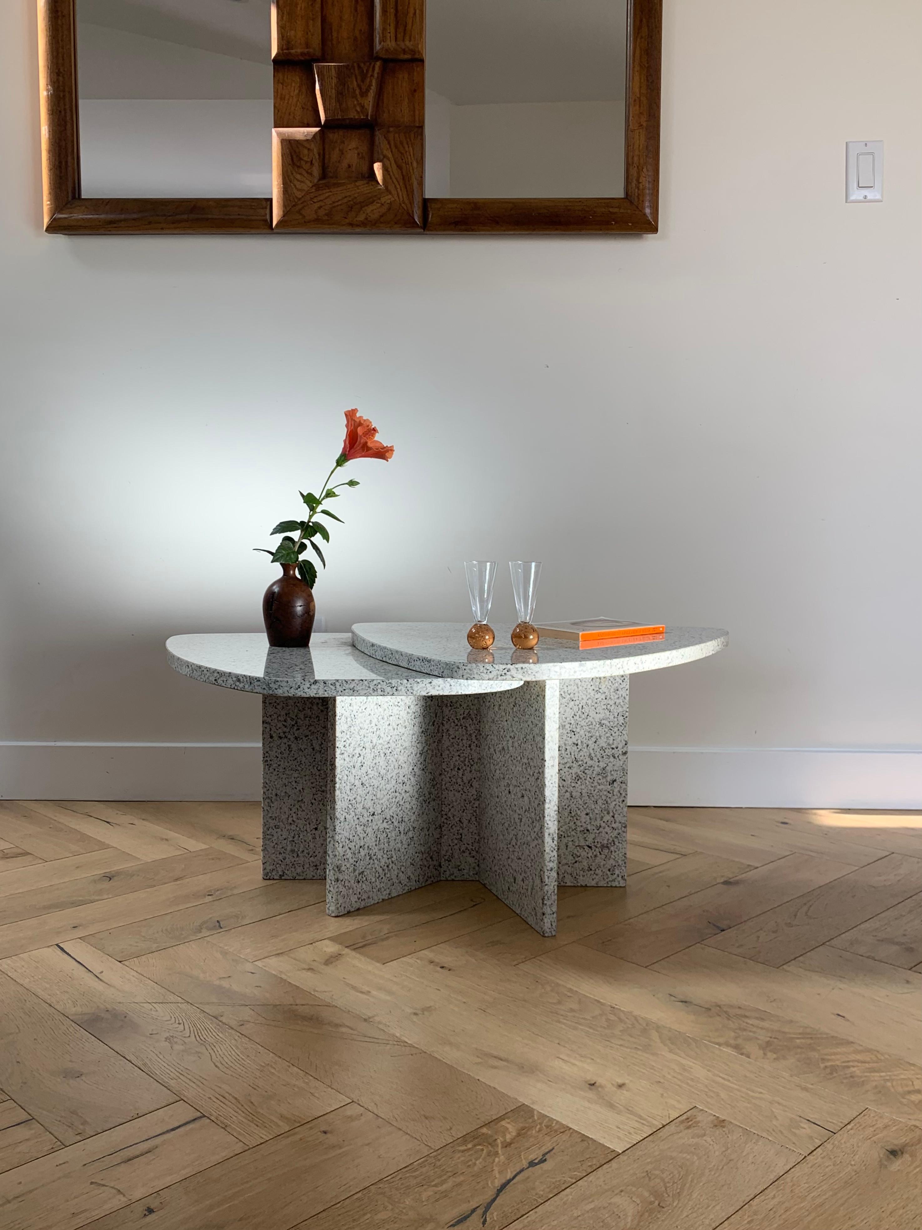 Willy Ballez Signed Granite Side Table, circa 1976 4