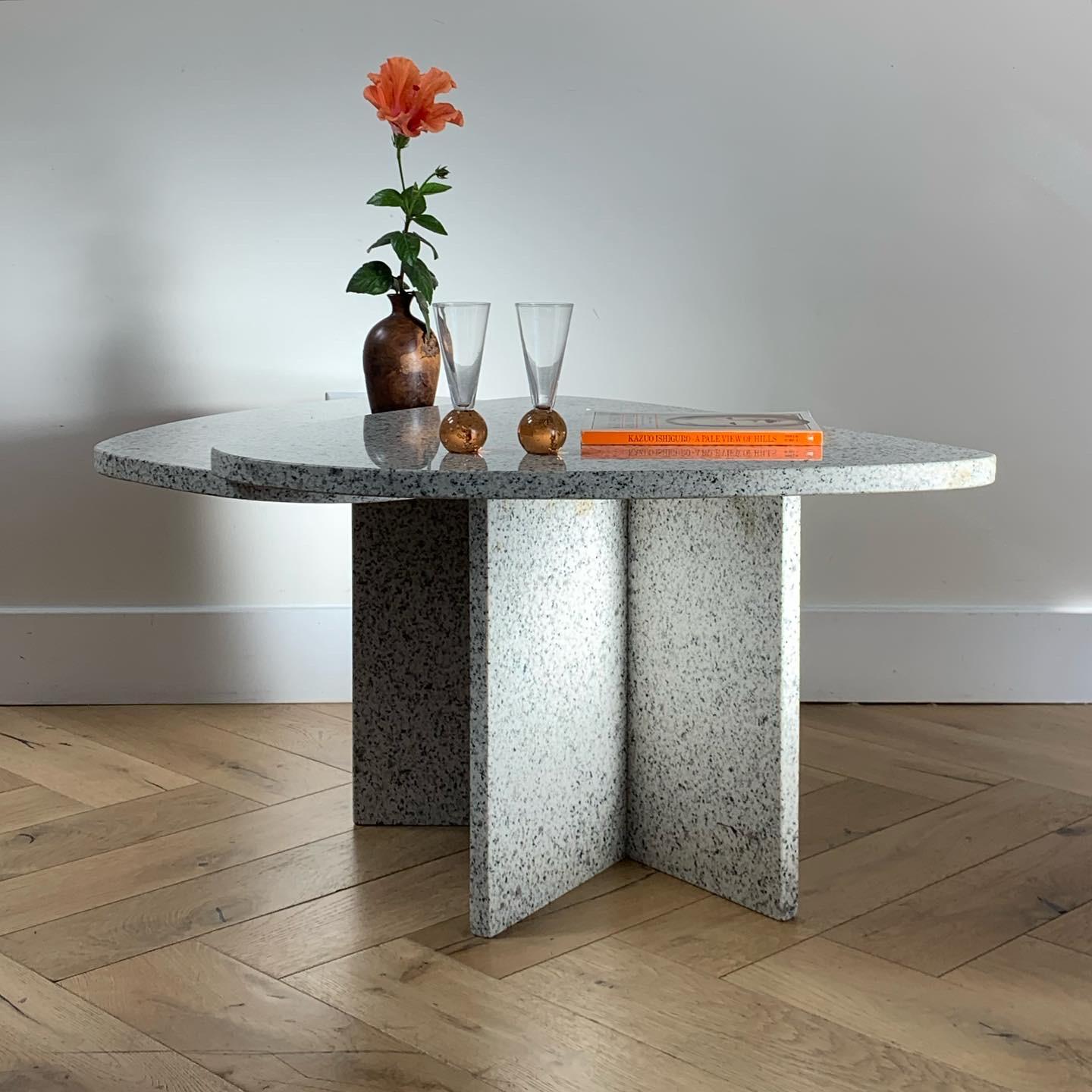 Post-Modern Willy Ballez Signed Granite Side Table, circa 1976